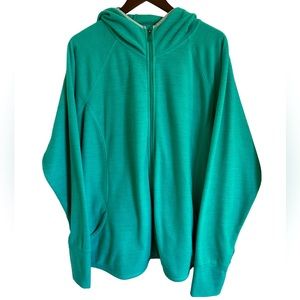 TEK Gear mint green full zip hooded fleece women, 3X